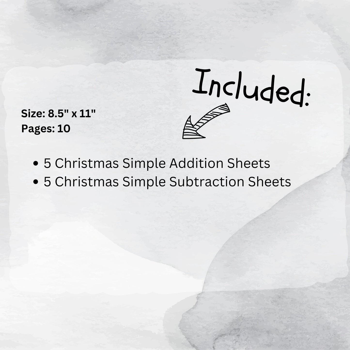 Simple Addition and Subtraction Christmas Themed Worksheets, Printable Winter Counting Templates