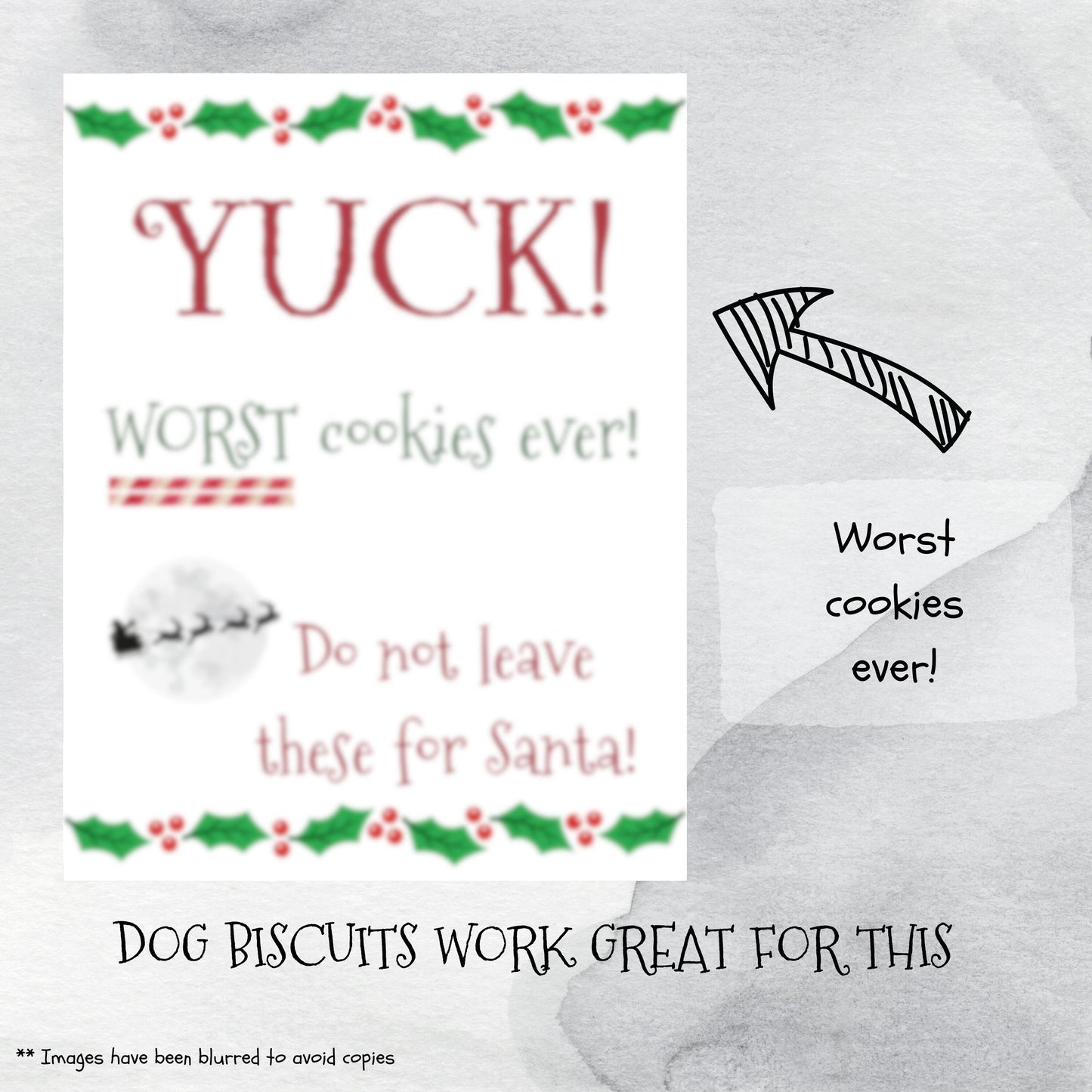 Elf Printable Prescription, Worst Cookies Ever Page, Elf Surveillance Notice Sign, Santa Tracker QR Code Tag Ornaments