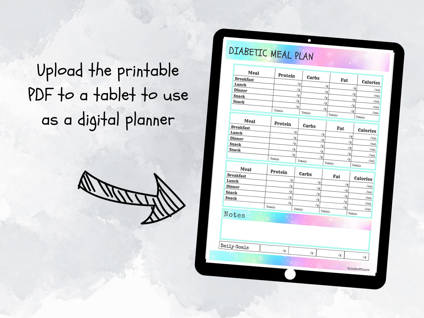 Printable Diabetes Weekly Management Planner, Glucose Insulin Tracker