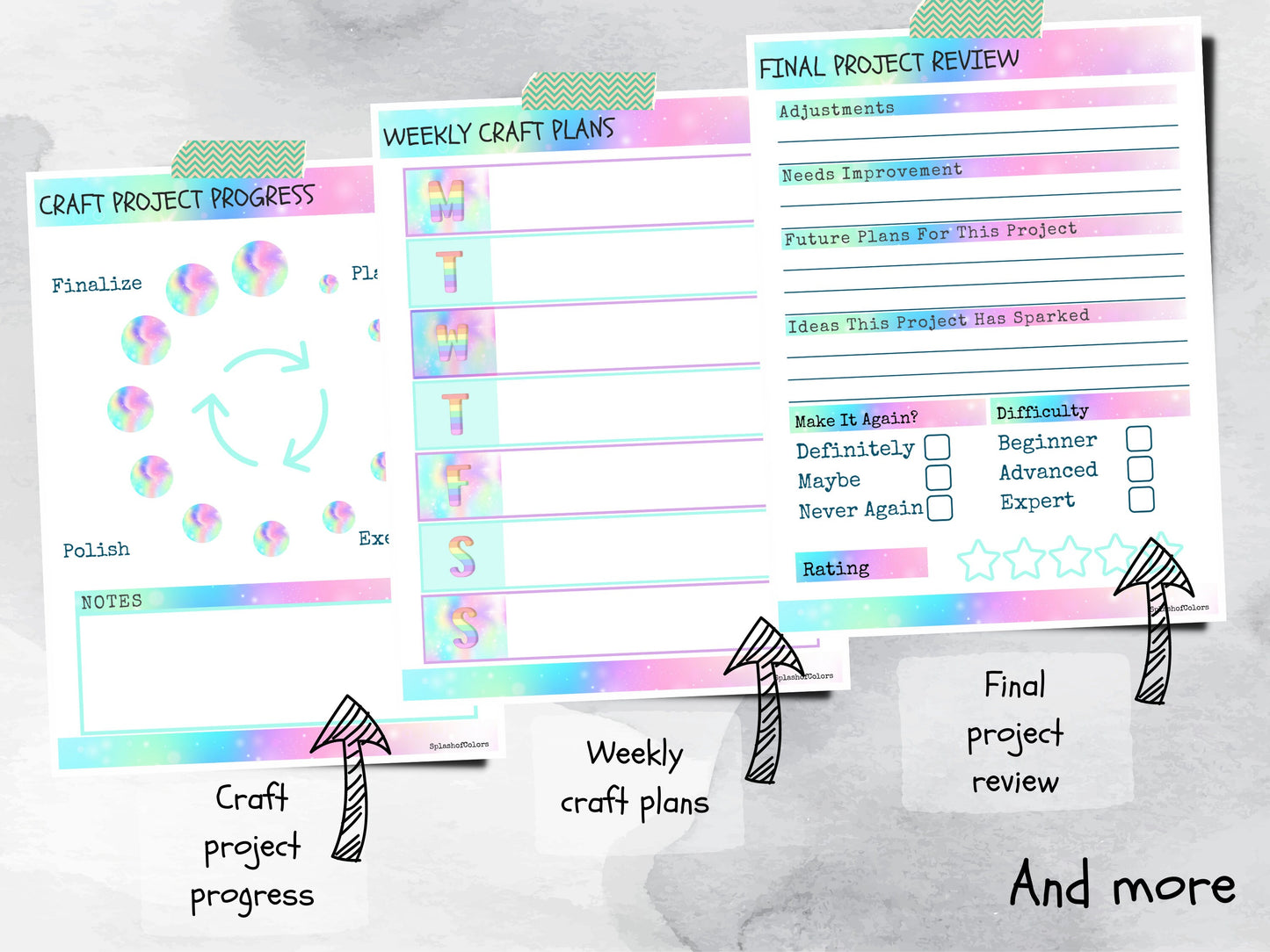 Printable Craft Planner for DIY Projects and Handmade Crafts