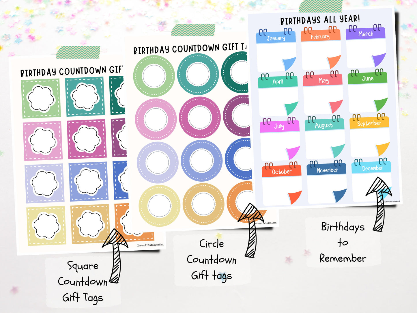 Printable Birthday Countdowns for Kids and Adults and Unique Countdown Tags