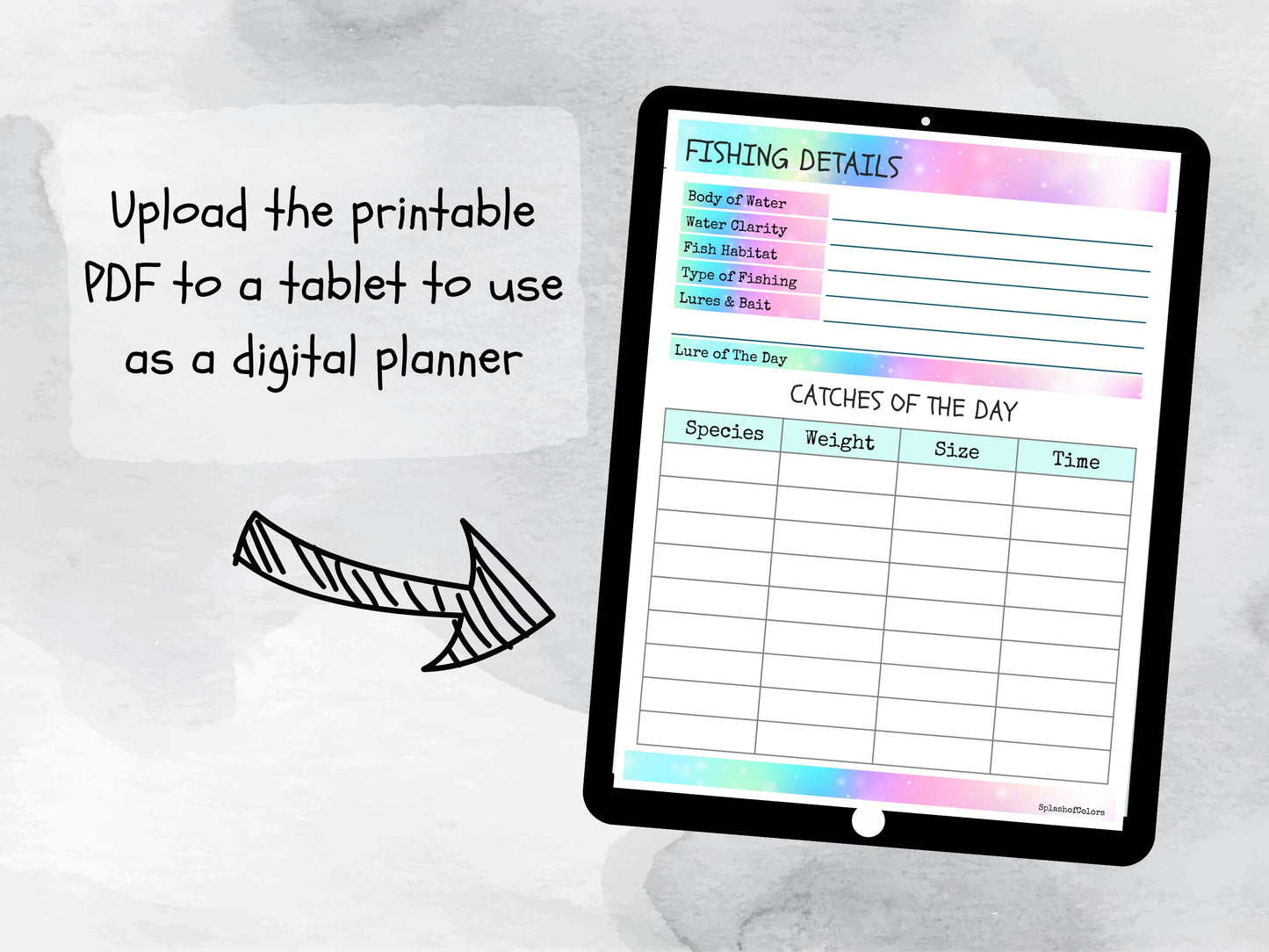 Printable Fishing Log Book With Tides & Moons, Angler Fisherman Diary