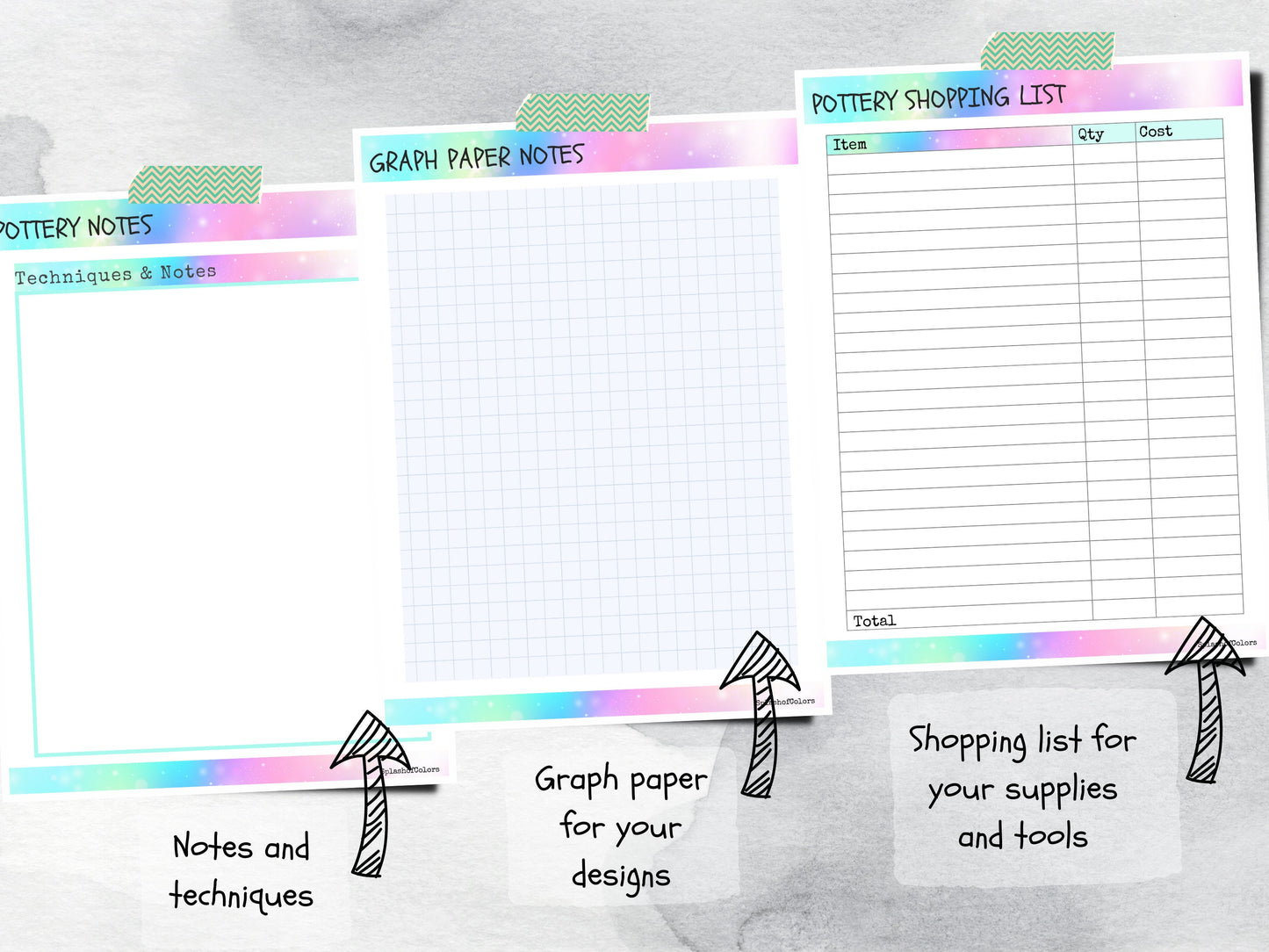 Printable Pottery Ceramic Project Planner Journal