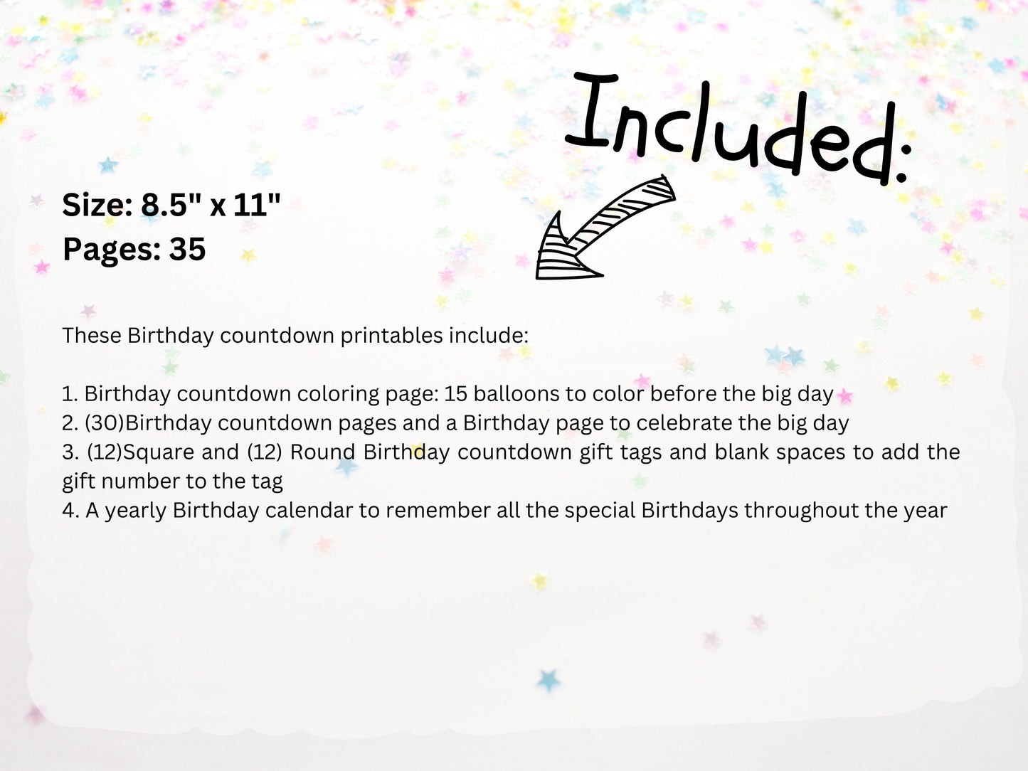 Printable Birthday Countdowns for Kids and Adults and Unique Countdown Tags