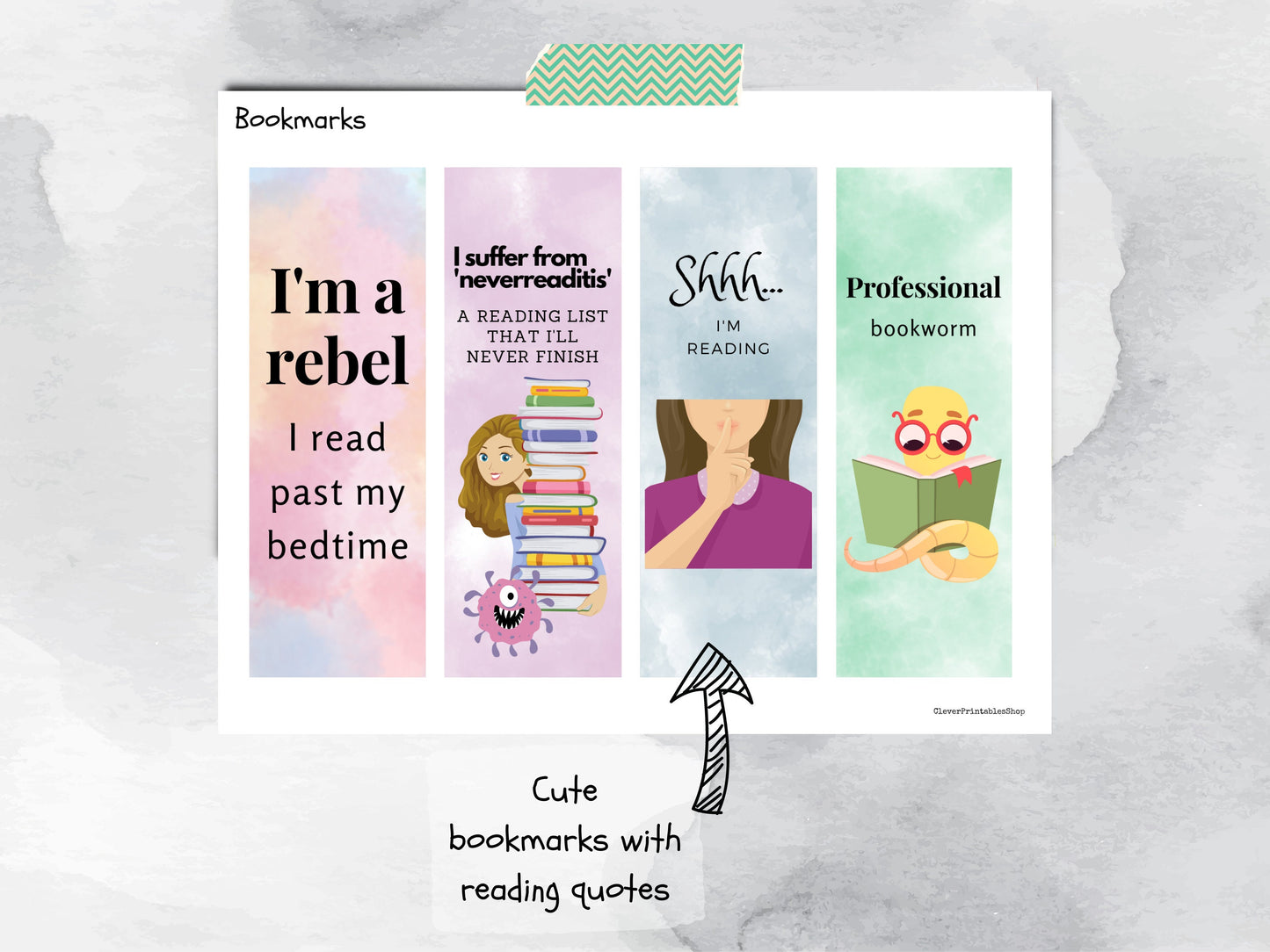 Printable Reading Challenge Stickers for Kids and Adults and Cute Printable Bookmarks