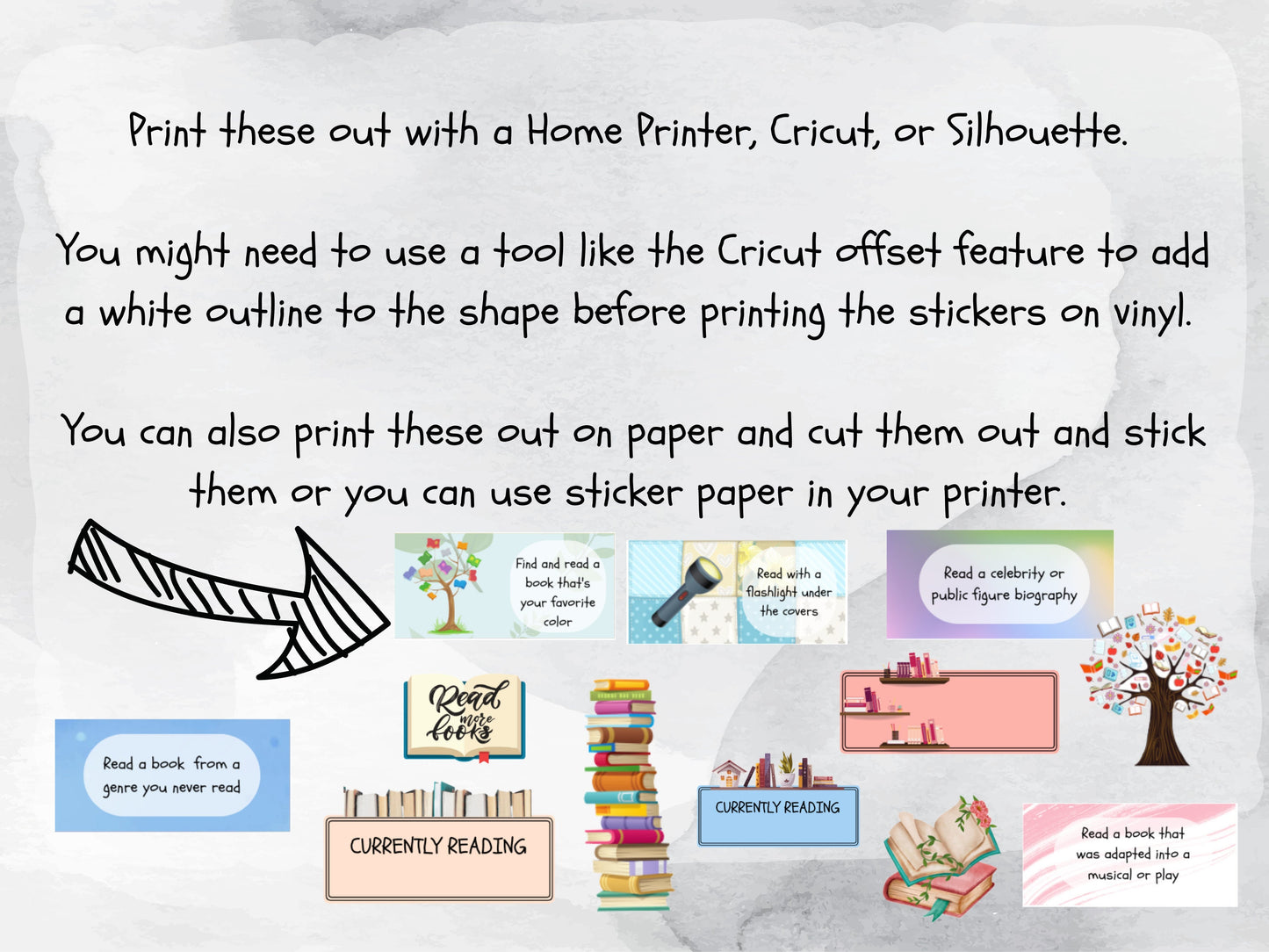 Printable Reading Challenge Stickers for Kids and Adults and Cute Printable Bookmarks