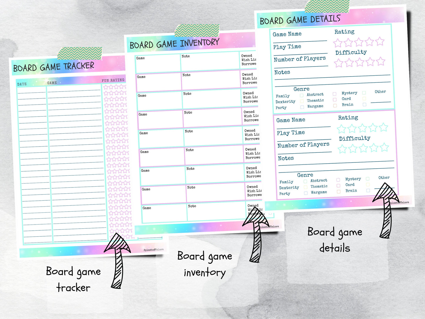 Printable Board Game and Puzzle Progress Planner