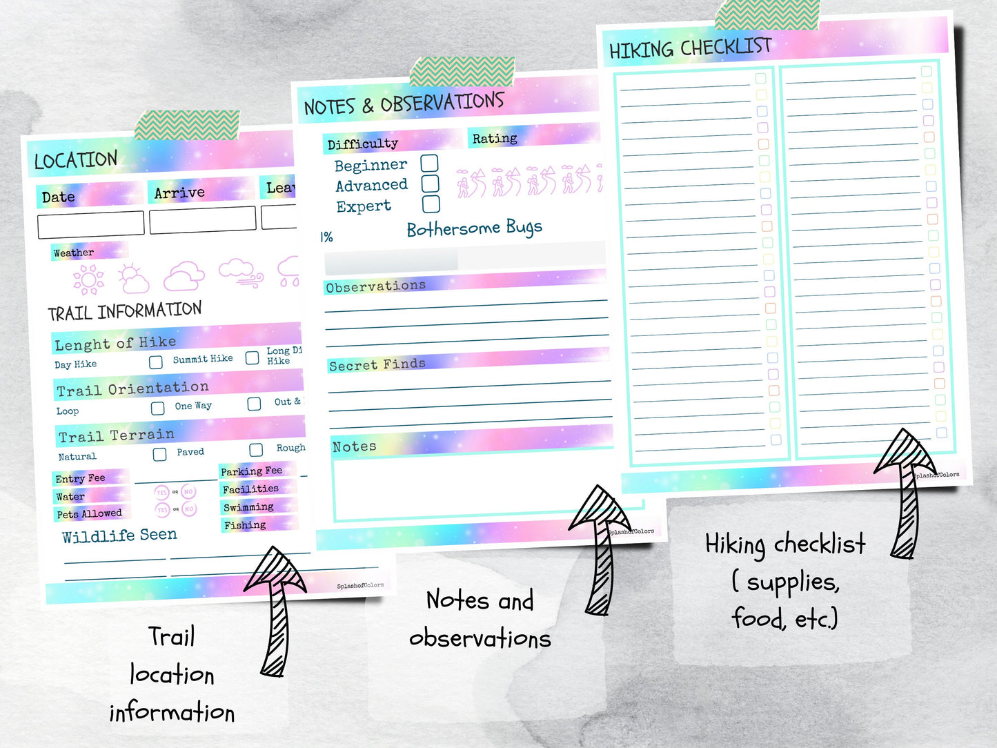 Printable Hiking Journal Template, Outdoor Adventure Tracker