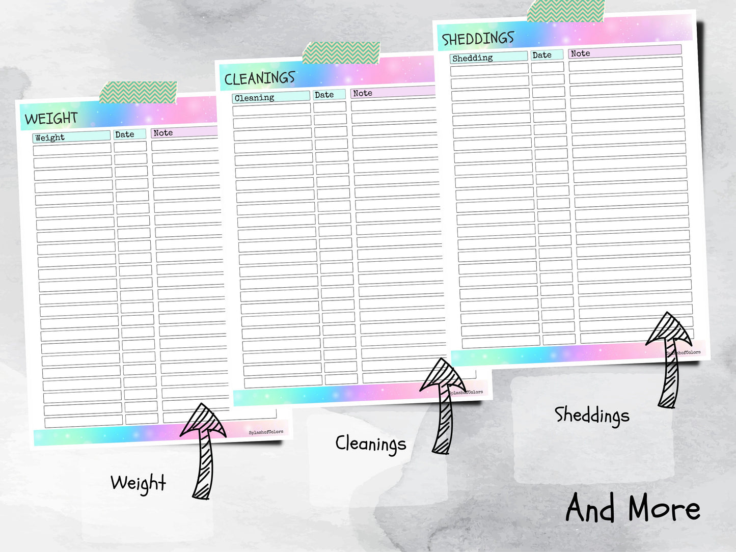 Snake and Reptile Printable Care Planner, Pet Health Log