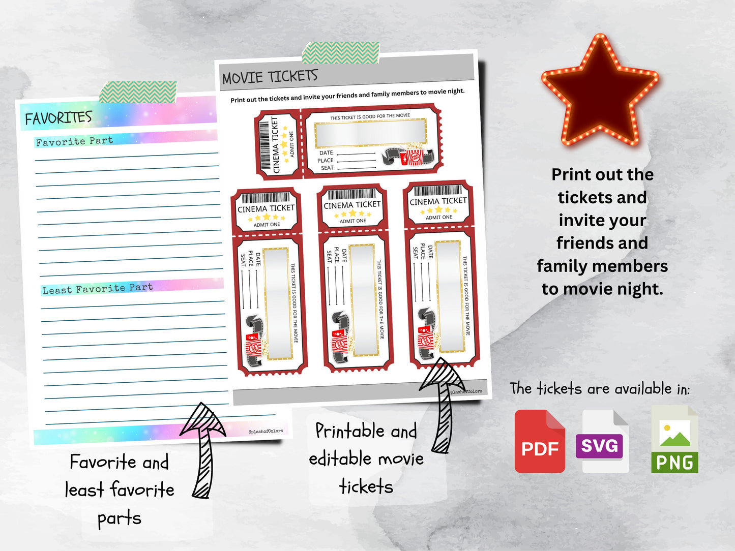 Printable Movie and TV Show Tracker, Entertainment Journal