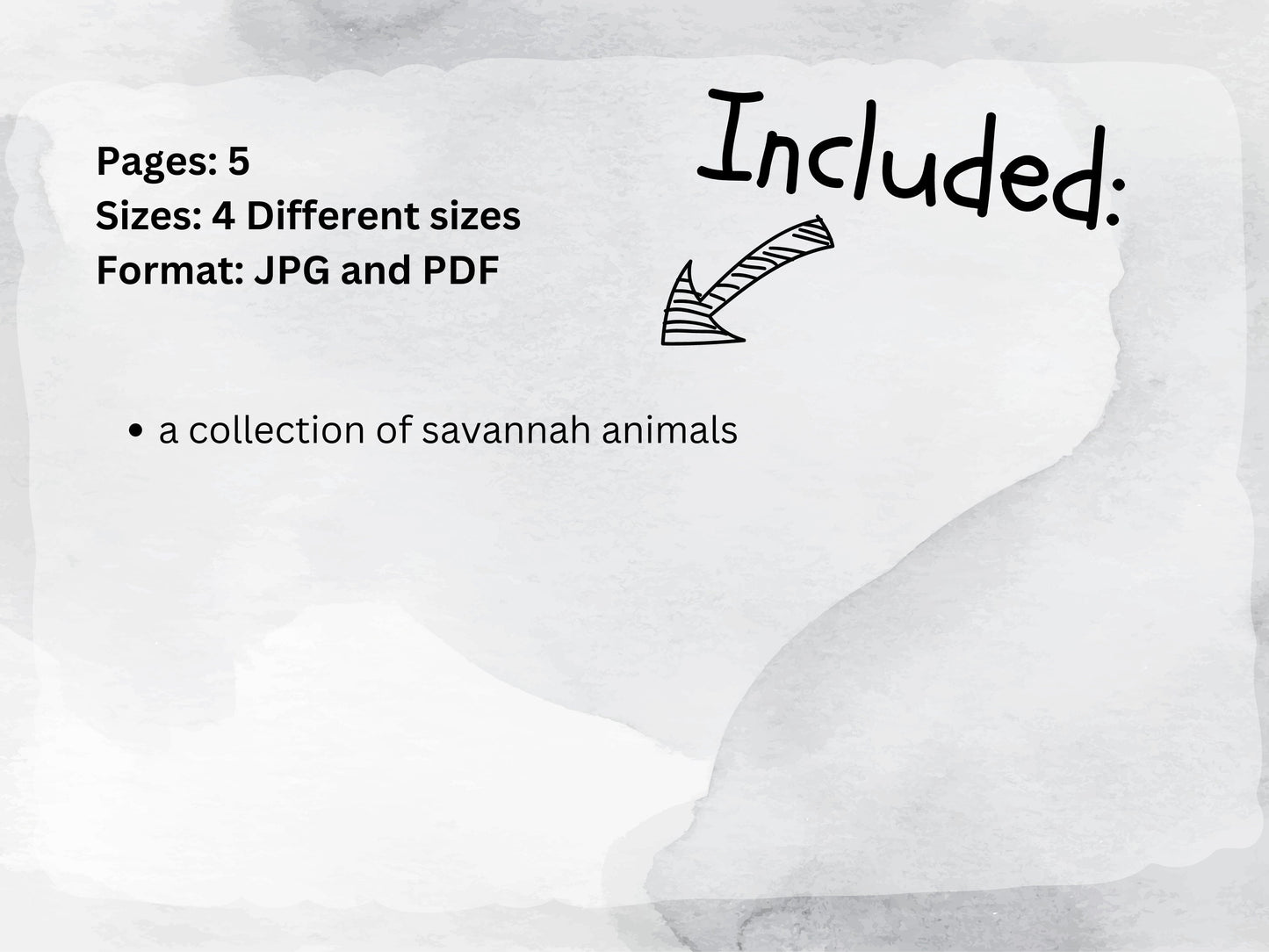 40 Savannah Animals Flash Cards, African Safari Animal Vocabulary