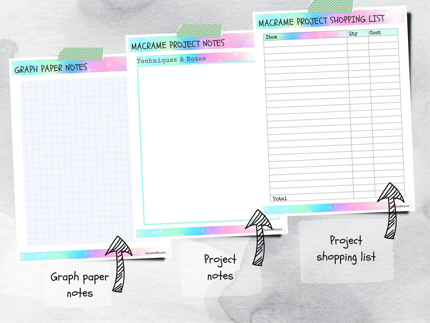 Printable Handmade Macrame Project Tracker and Production Planner