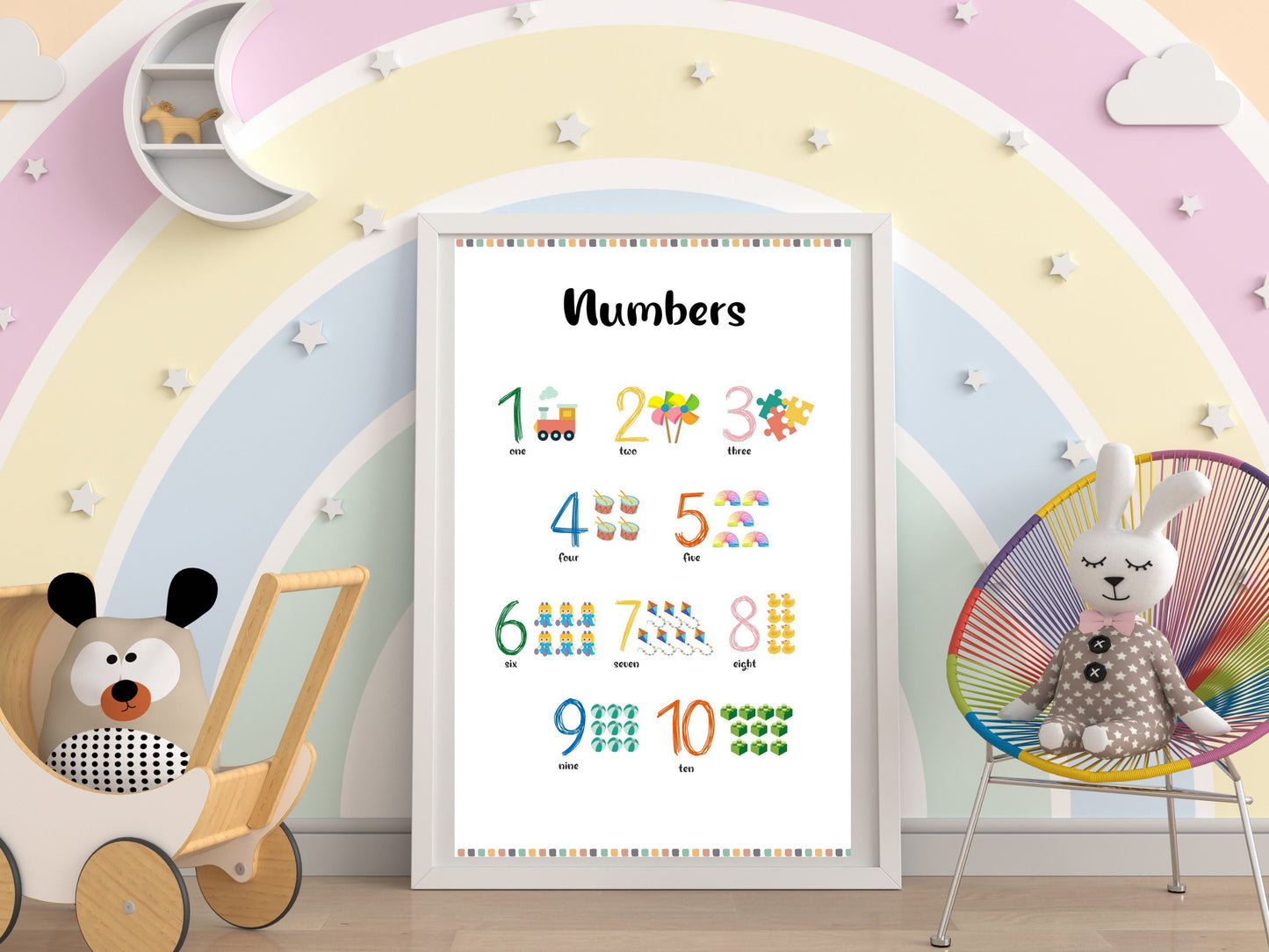 Set of 2 Alphabet & Numbers Color Prints