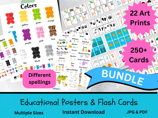 Educational Resources Art Prints & 250+ Flashcards