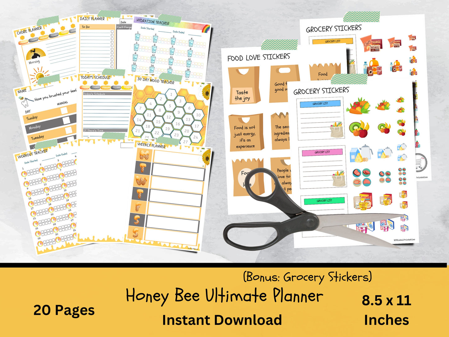 Ultimate Honey Bee Daily Planner Printable Organizer