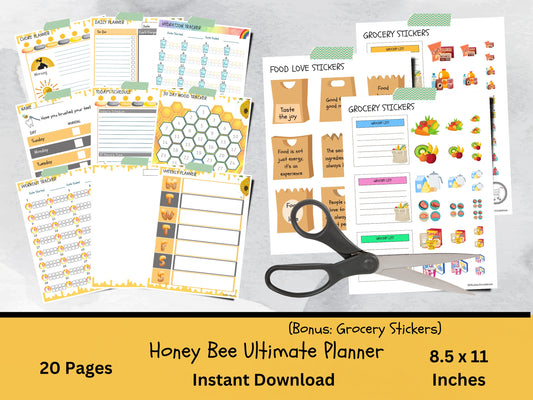 Ultimate Honey Bee Daily Planner Printable Organizer