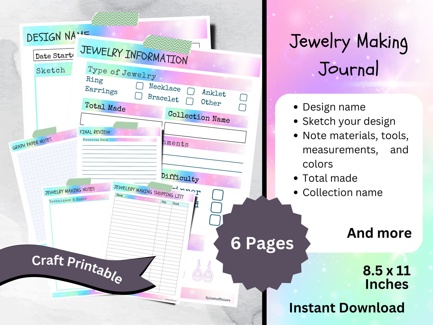 Jewelry Making Log Book With Room to Keep Track of Your Inspirations