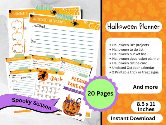 Best Halloween Planner Printable Kit, Spooky Season Organizer