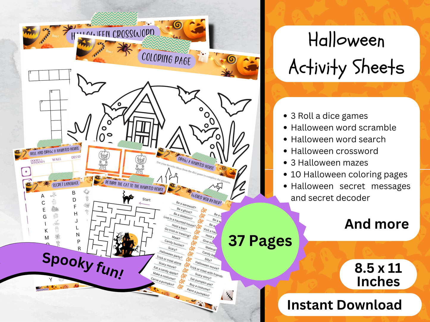 Printable Halloween Activity Pack for Kids