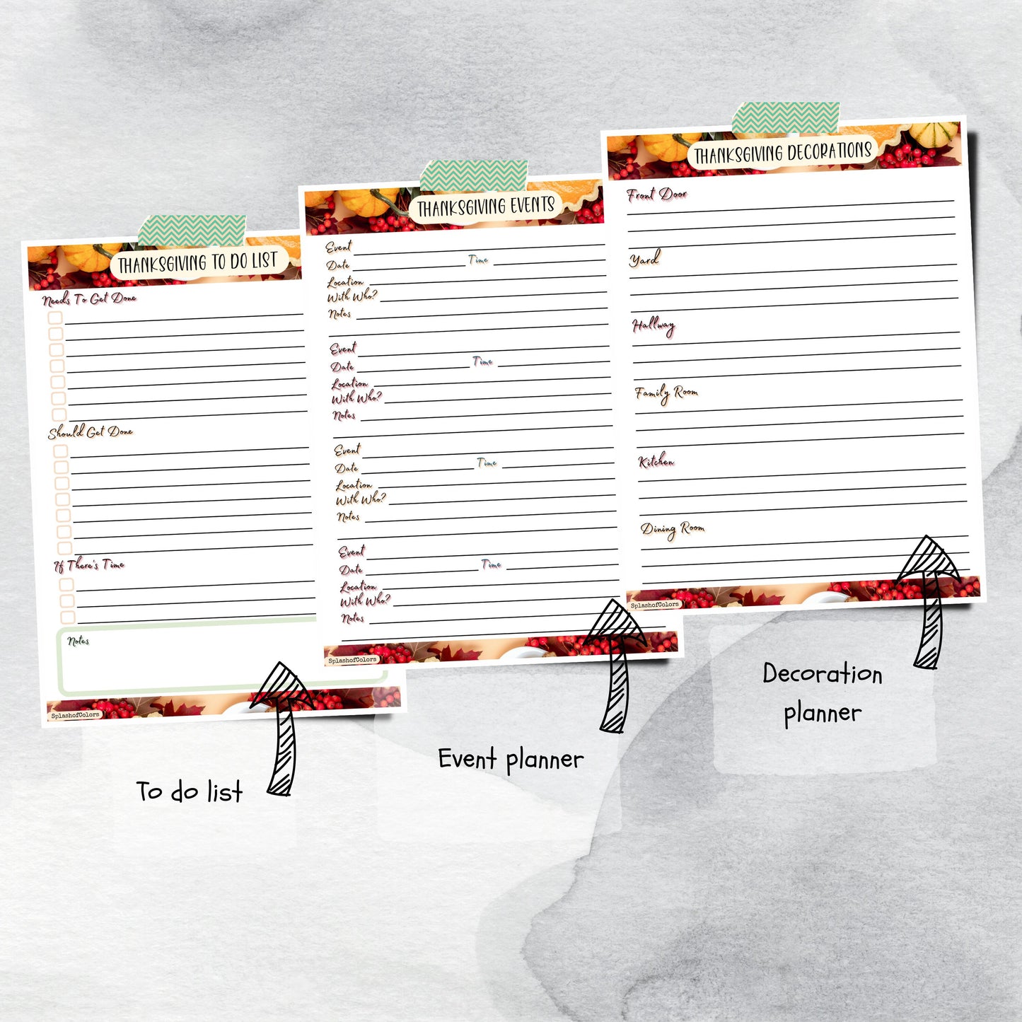 Best Thanksgiving Planner Printable Kit, Thanksgiving Meal Planning & Organization