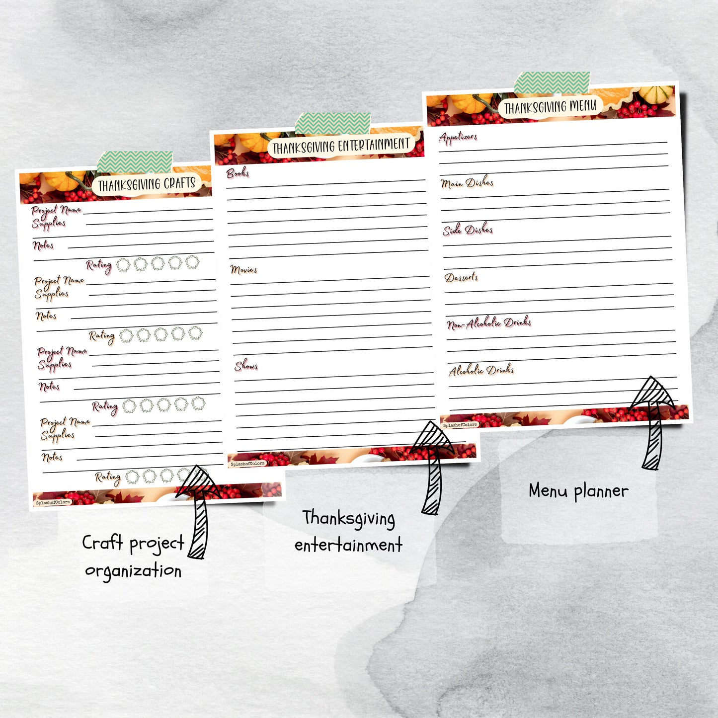 Best Thanksgiving Planner Printable Kit, Thanksgiving Meal Planning & Organization