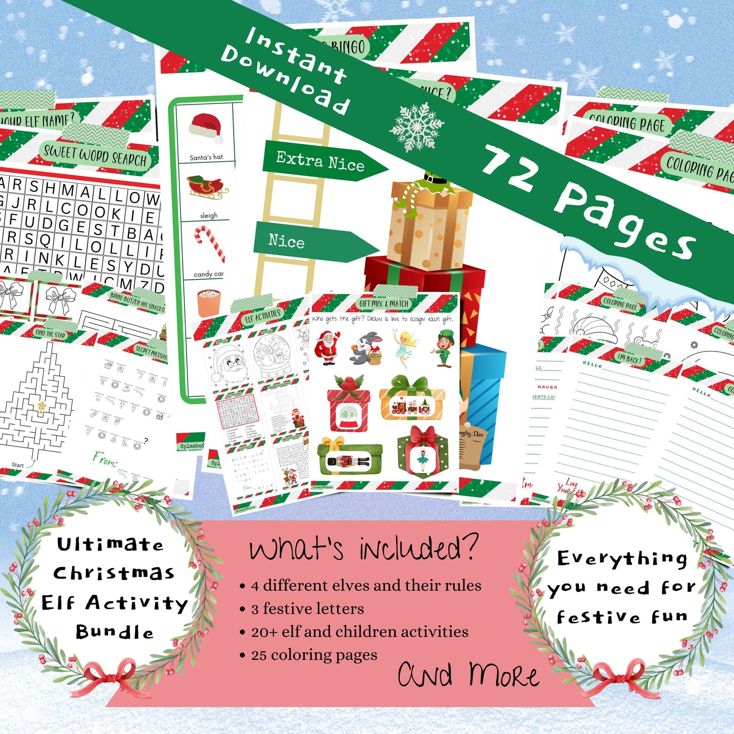 Magical Elf of the Shelf Printable Kit, Christmas Countdown Activities