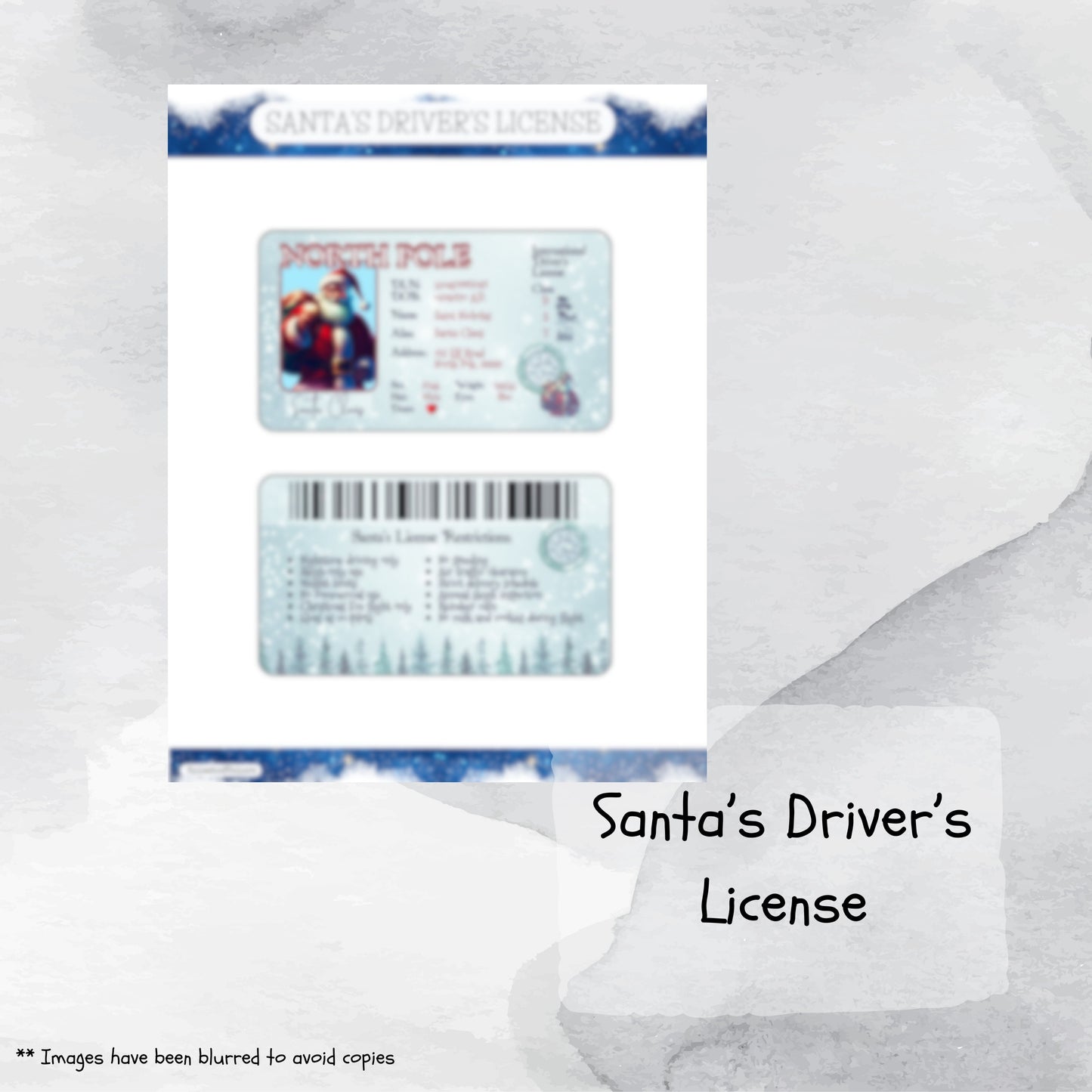 Printable Santa And Elf ID Cards, Christmas Driver's Licenses