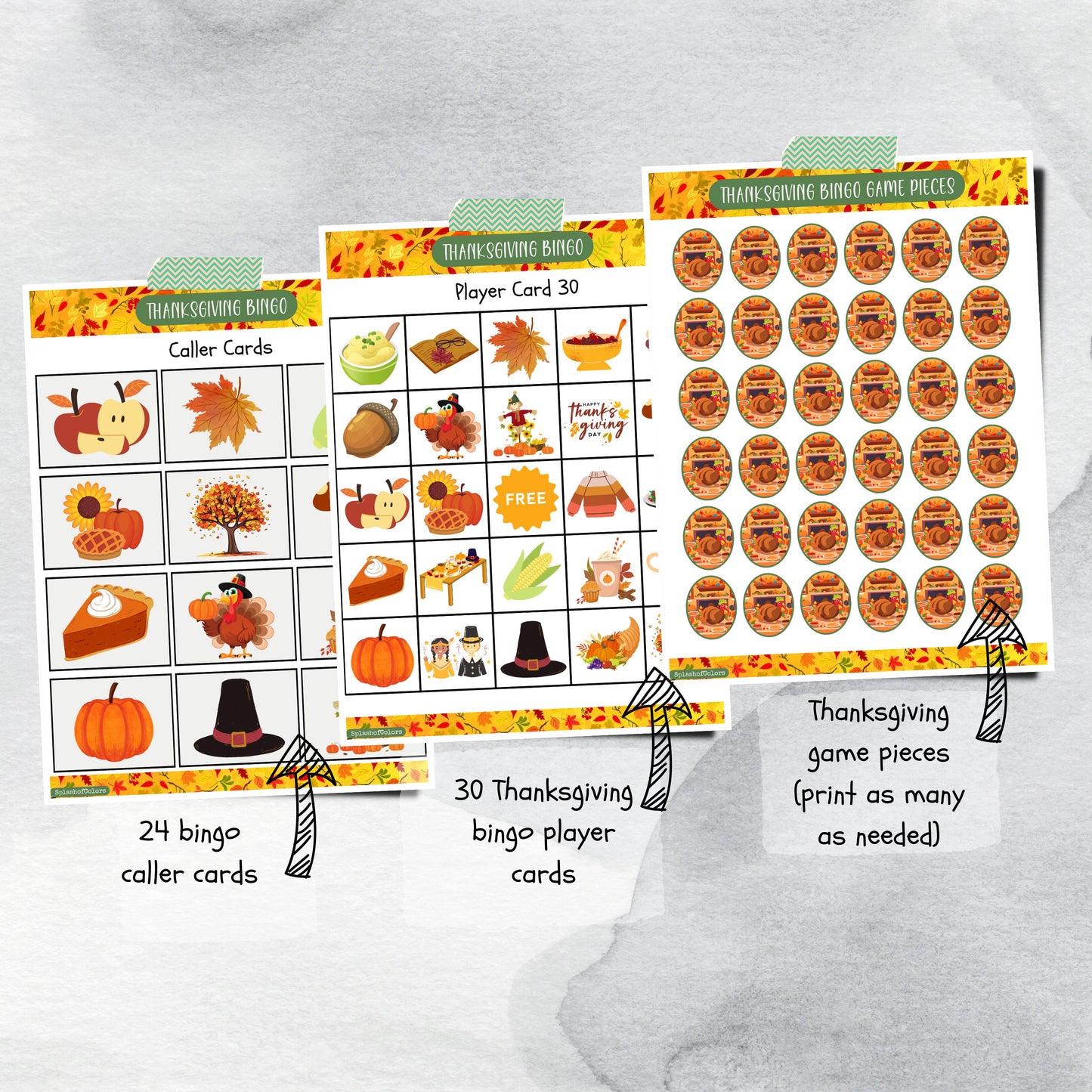 Best Thanksgiving Bingo Printable Game, 30 Unique Fall Bingo Cards