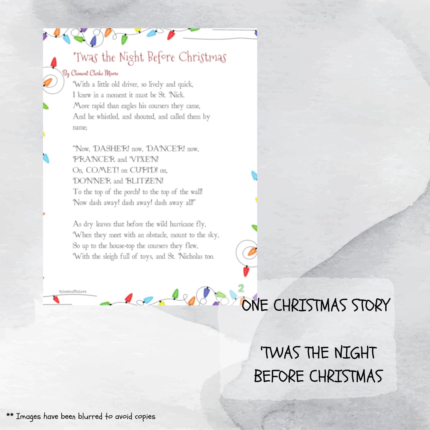 Christmas Finish the Lyrics Game, 20 Printable Classic Christmas Songs & Story