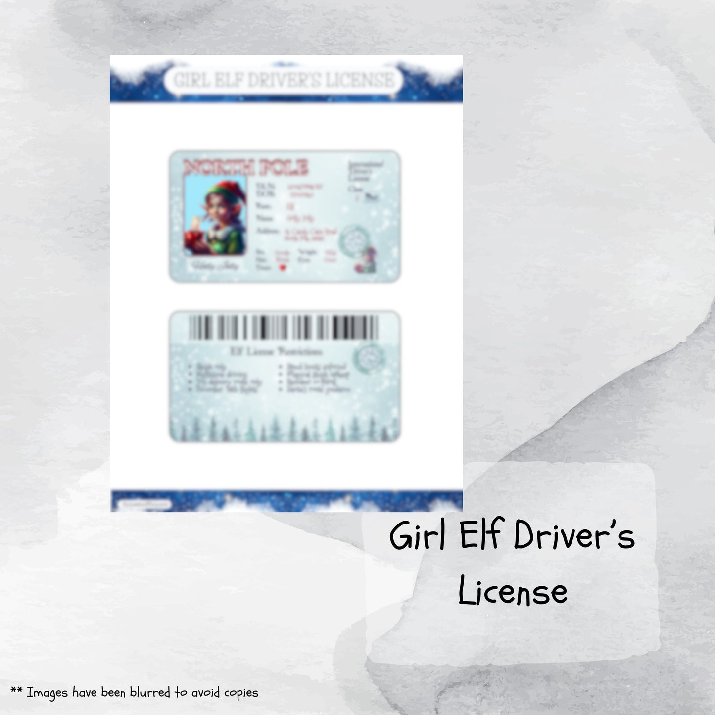 Printable Santa And Elf ID Cards, Christmas Driver's Licenses