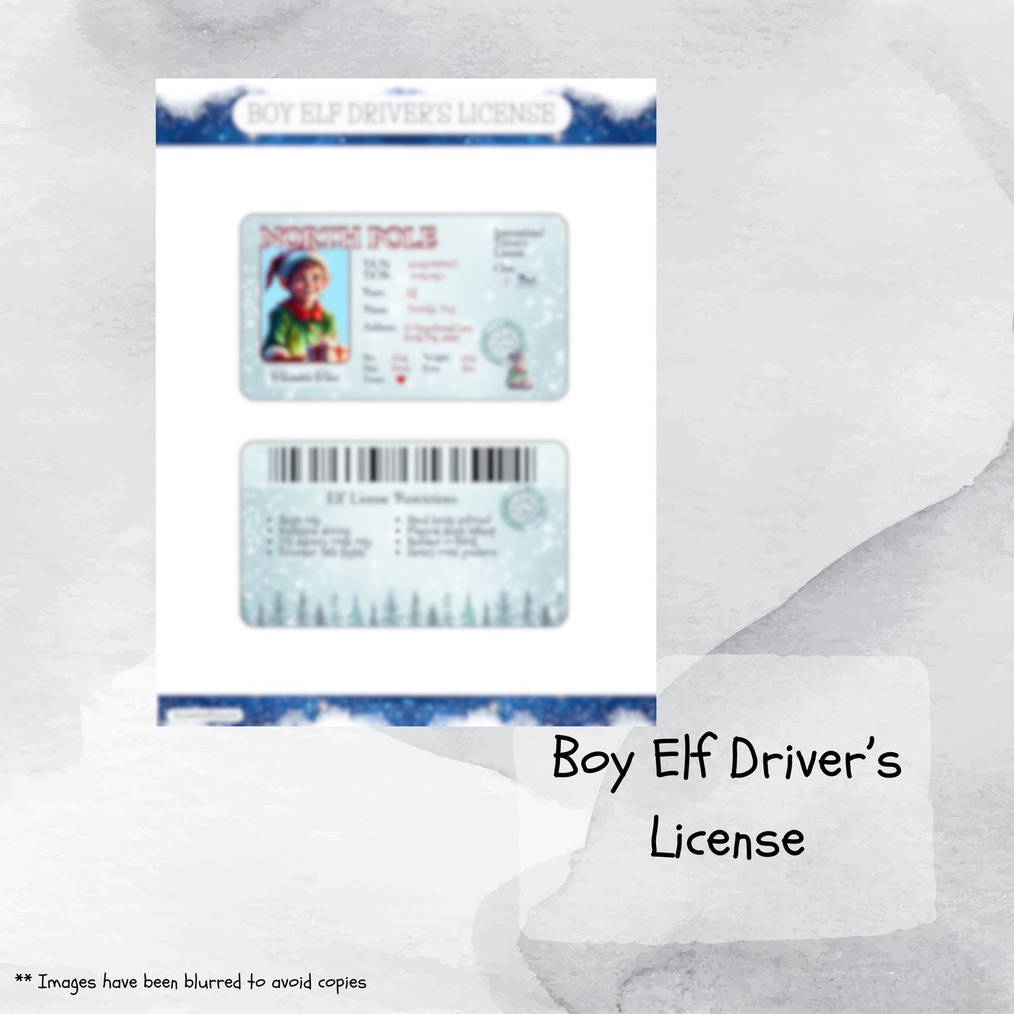 Printable Santa And Elf ID Cards, Christmas Driver's Licenses