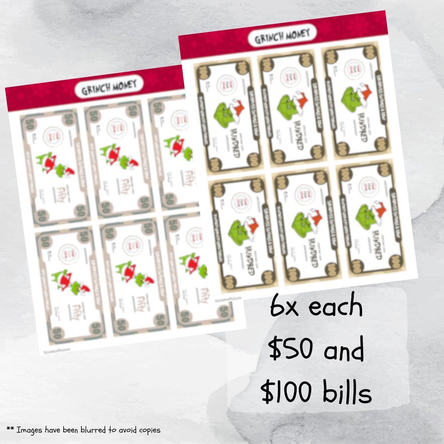 Printable Grouchy Green Dollars for Holiday Games and Rewards