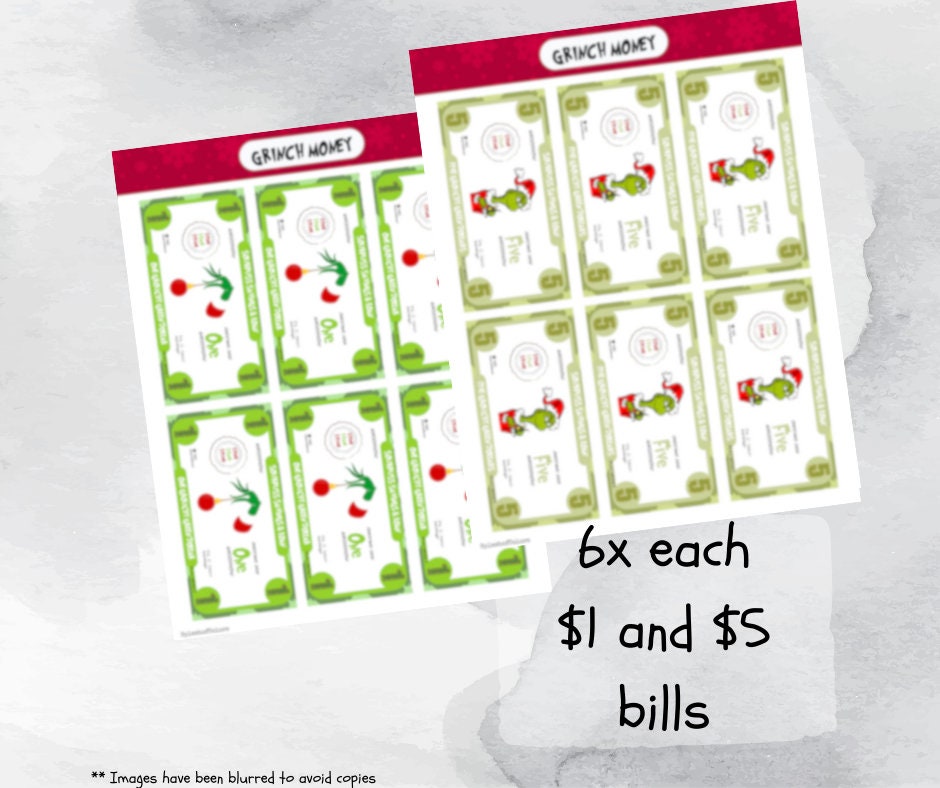 Printable Bundle: Christmas Play Money and Grinch Dollars