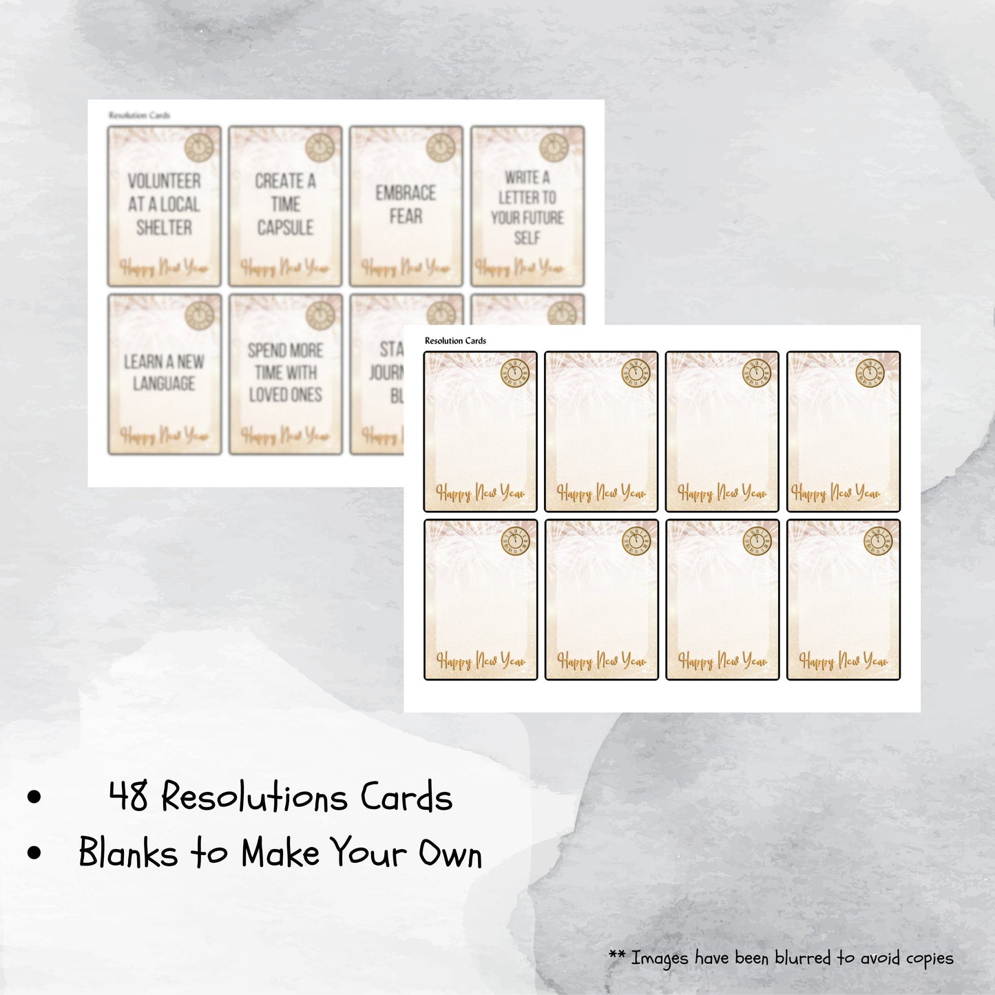 Resolution Revelations Card Game - Printable DIY Activity for New Year's