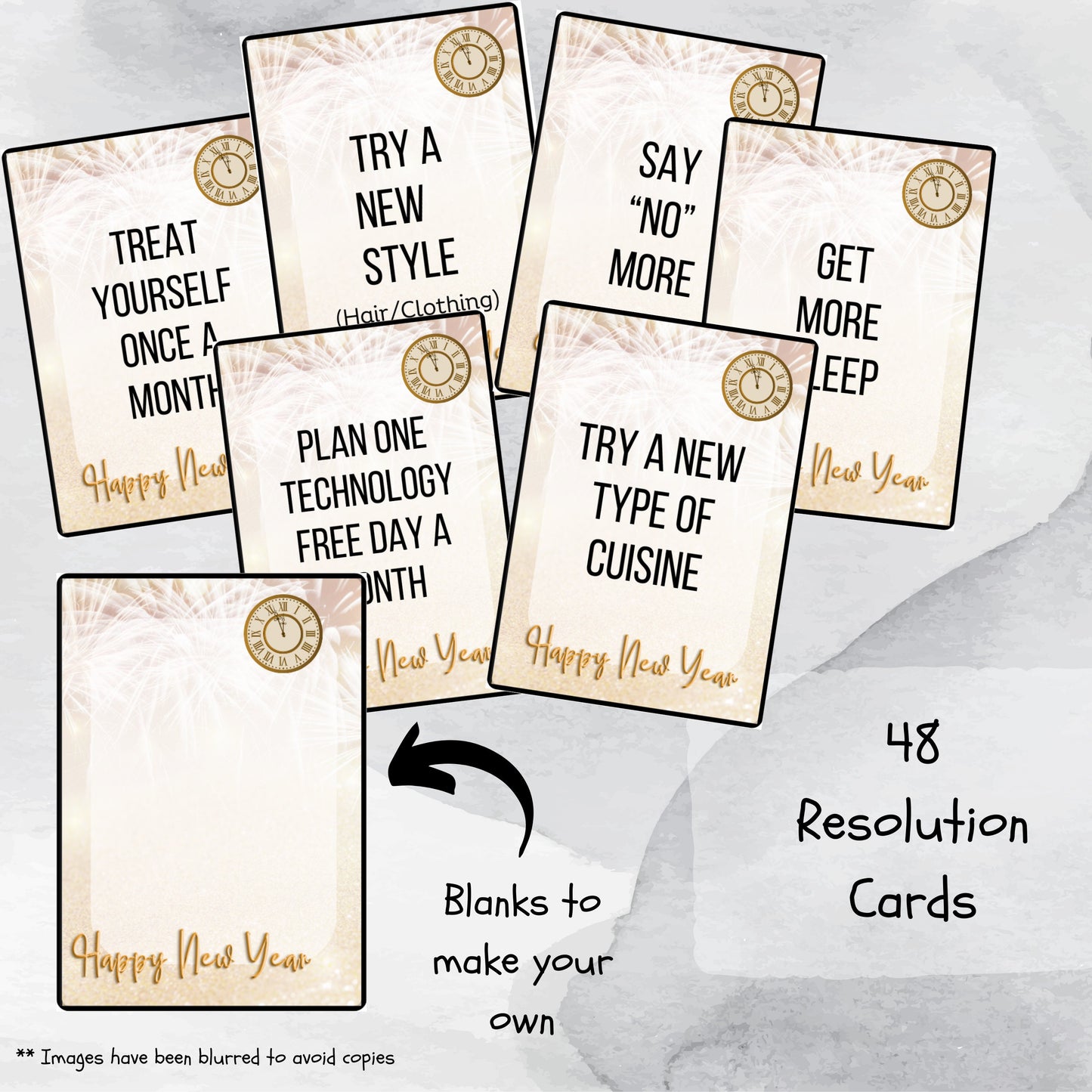 Resolution Revelations Card Game - Printable DIY Activity for New Year's