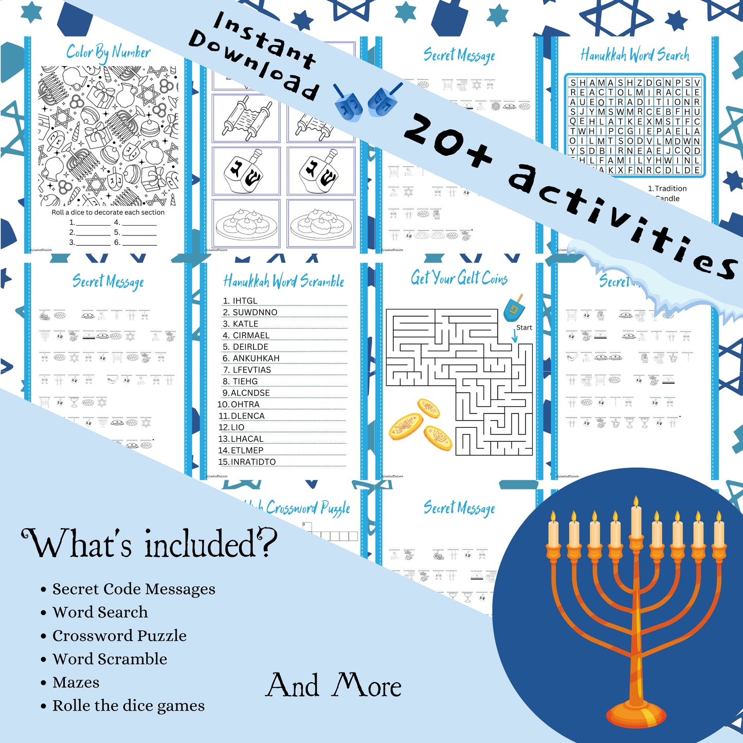 20+ Printable Hanukkah Activities