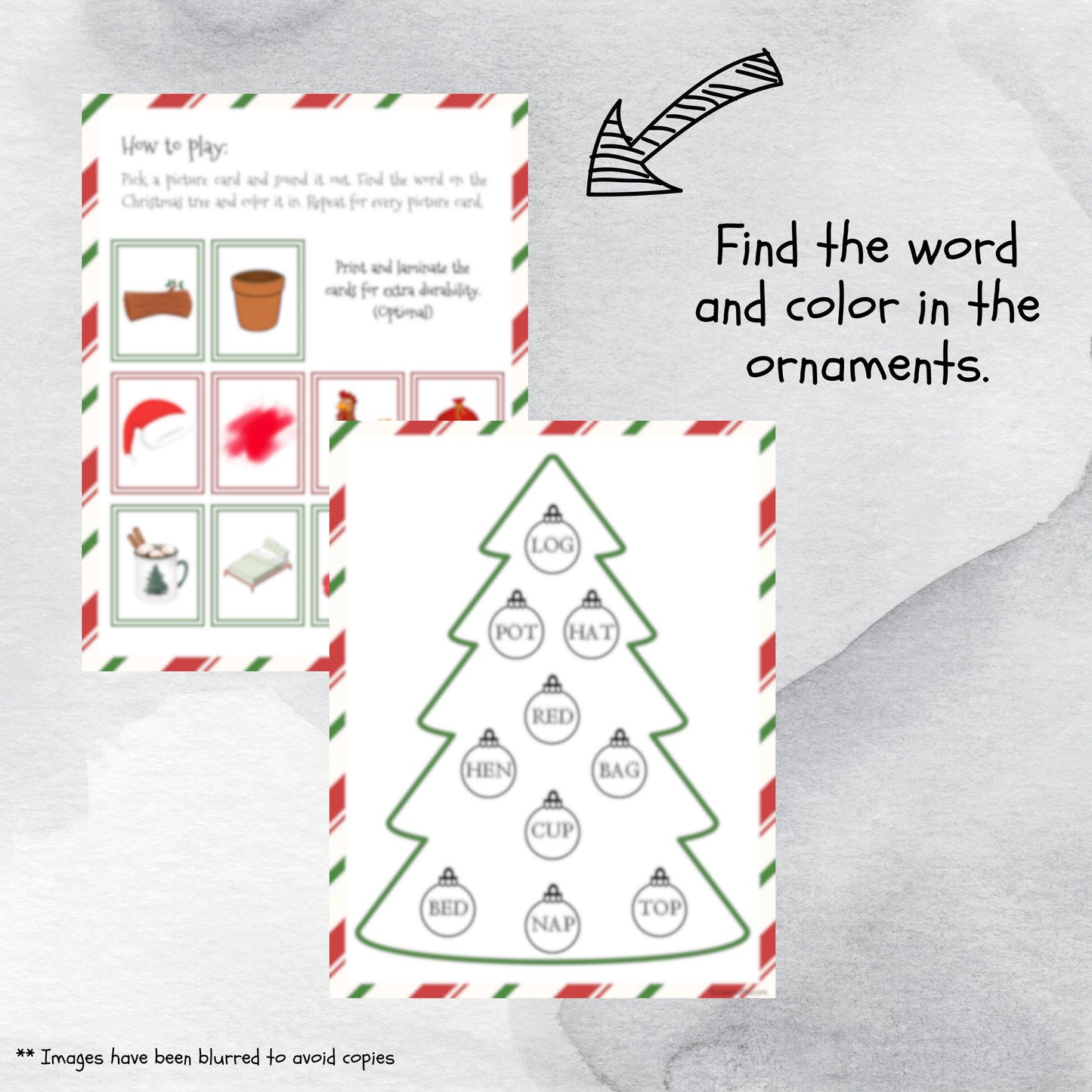 Best Christmas CVC Words Worksheets for Kids, Holiday Classroom Activities