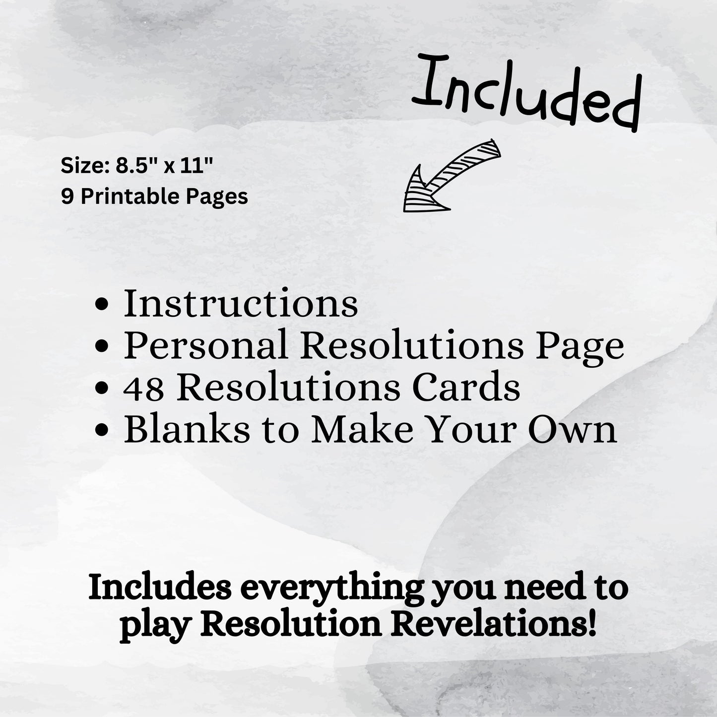 Resolution Revelations Card Game - Printable DIY Activity for New Year's