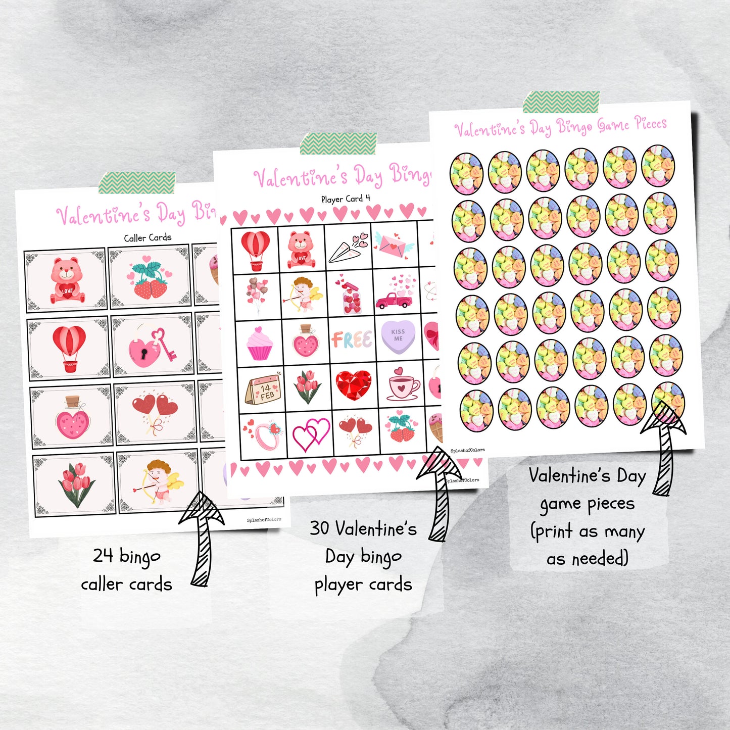 Best Valentine's Day Bingo Printable Game Kit, 30 Unique Love Themed Bingo Cards