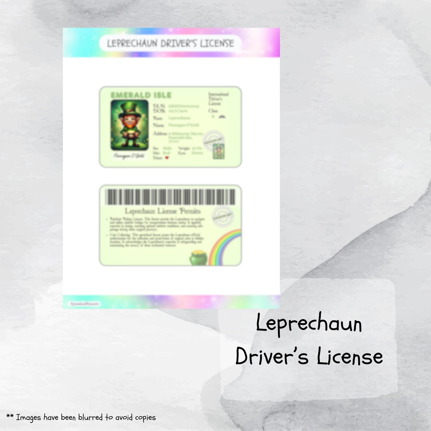 DIY Character Driver's License Kit, Bonus: Leprechaun Licence