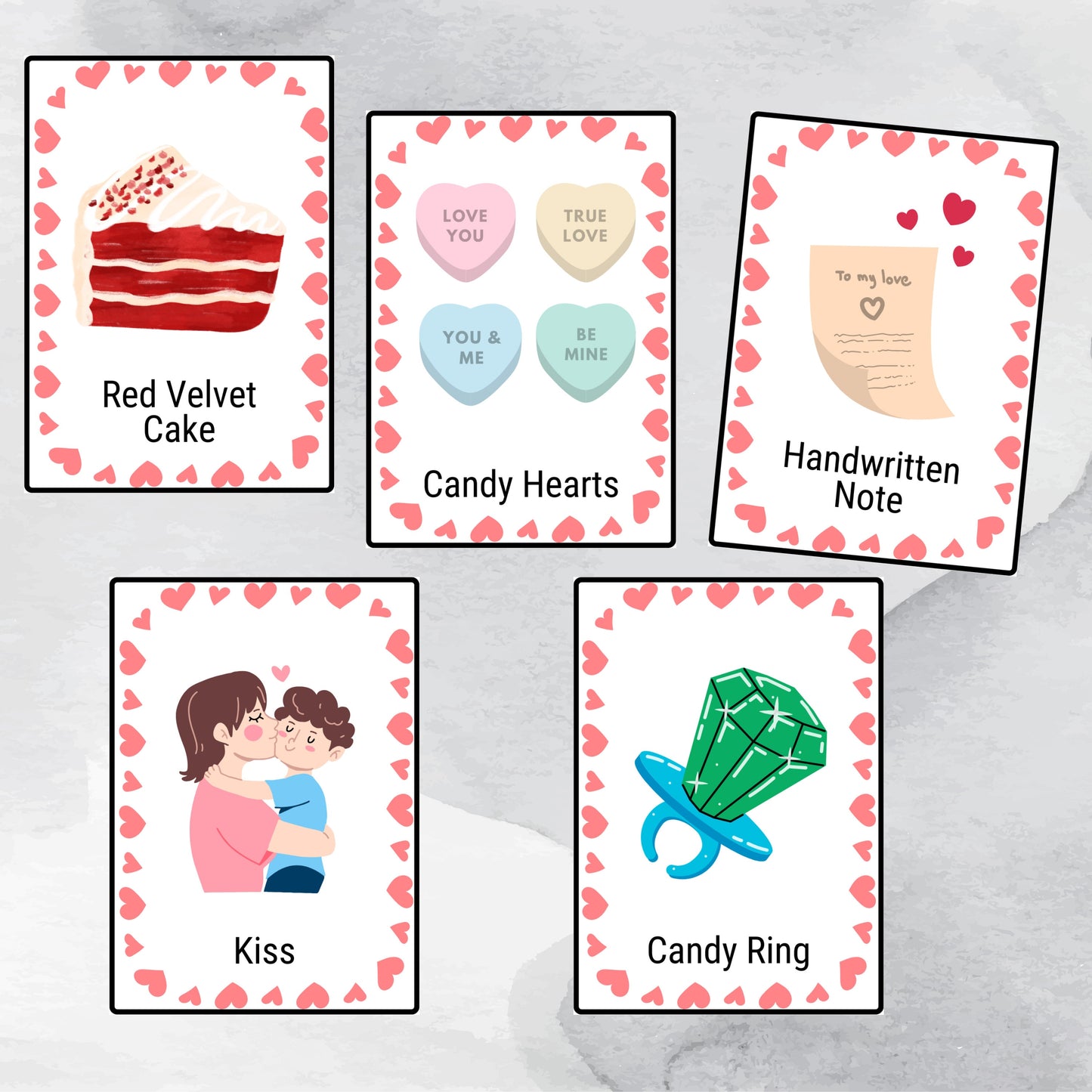 Valentine's Day Printable Flashcards for Language Learning