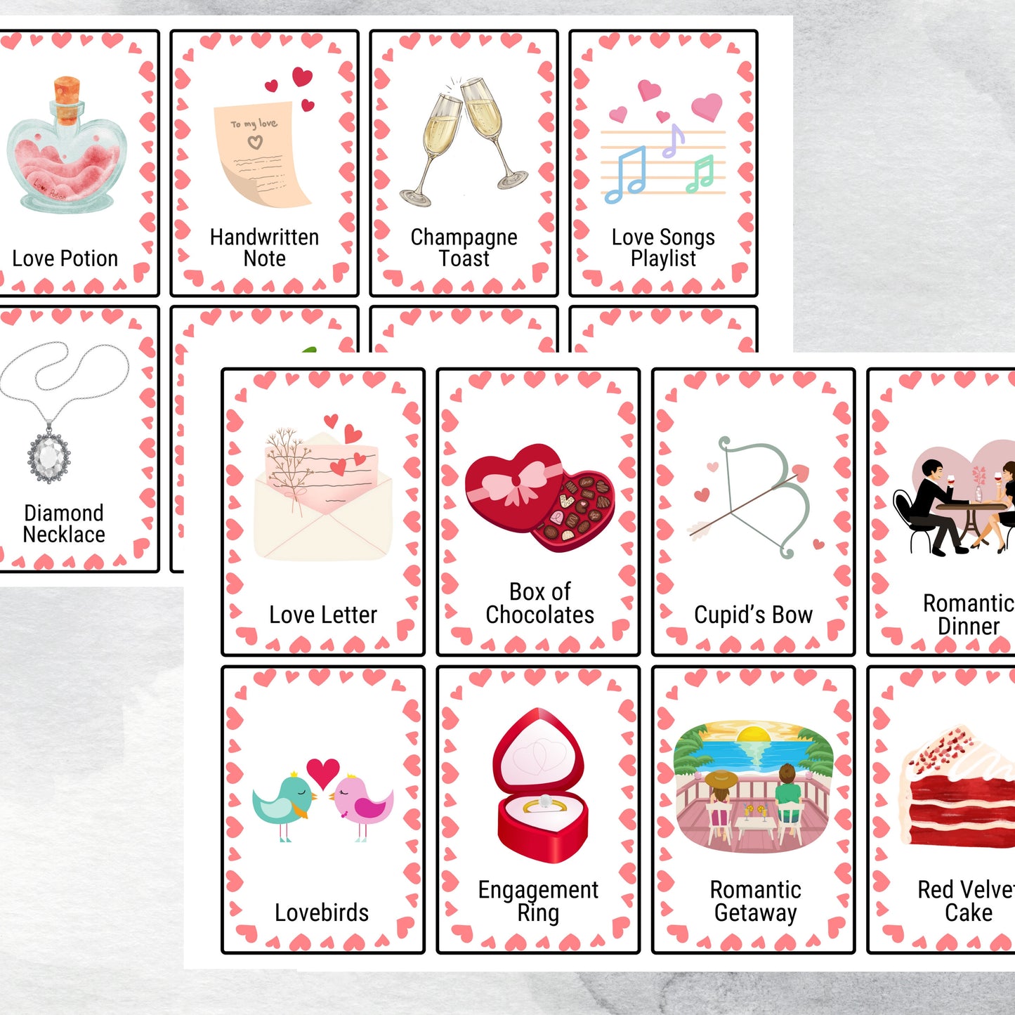 Valentine's Day Printable Flashcards for Language Learning