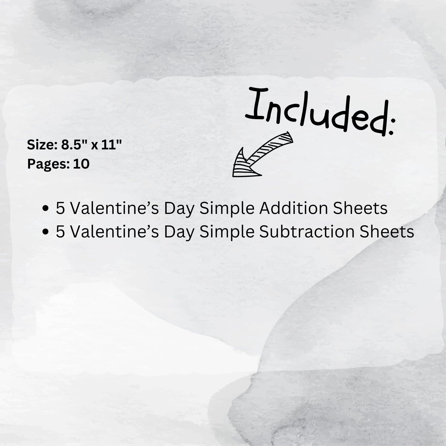 Simple Addition & Subtraction Valentine's Day Themed Math Worksheet Printables