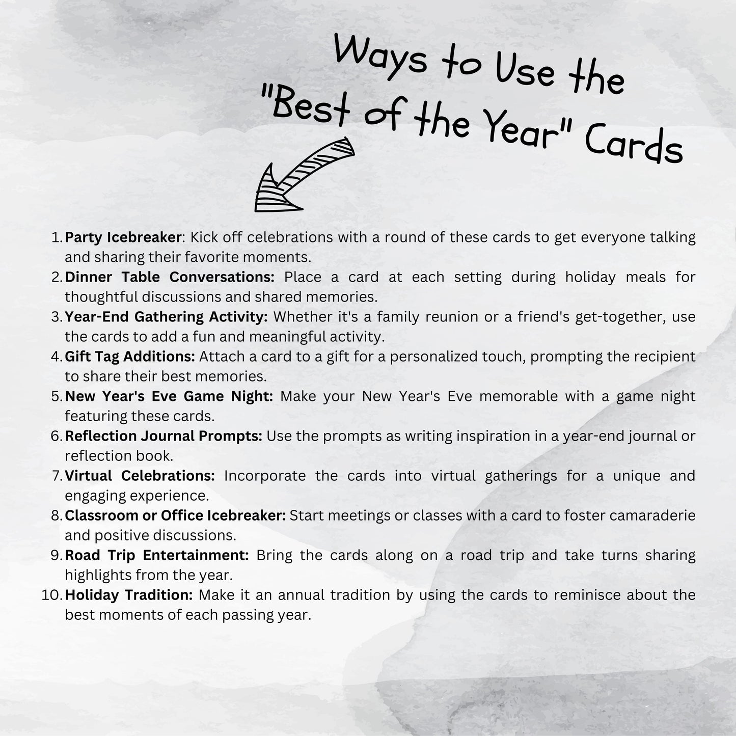 Celebration Cards Best of the Year Game